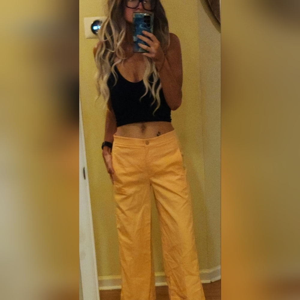 Ann Taylor Peach Wide Leg Cropped Pant Nwt